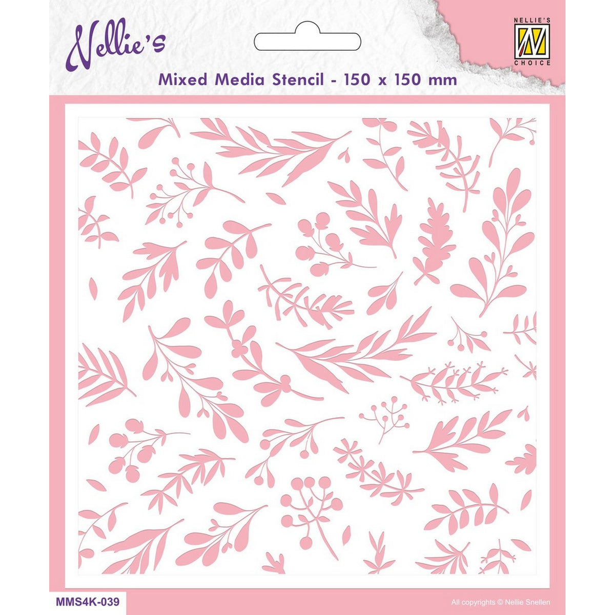 Nellie's choice • stencil a6 size christmas background branches berries