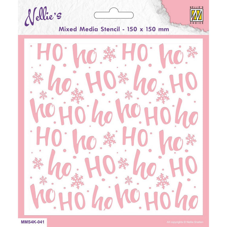 Nellie's choice • stencil a6 size christmas background ho ho