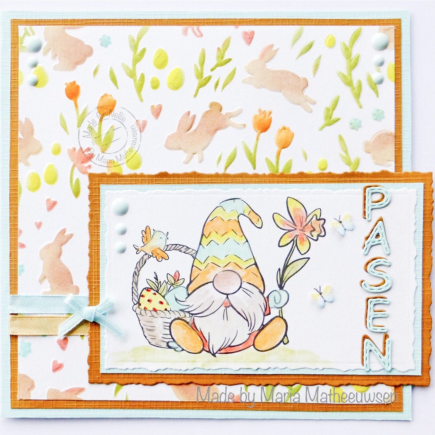 Nellie's choice • stencil 15x15cm background rabbits tulips