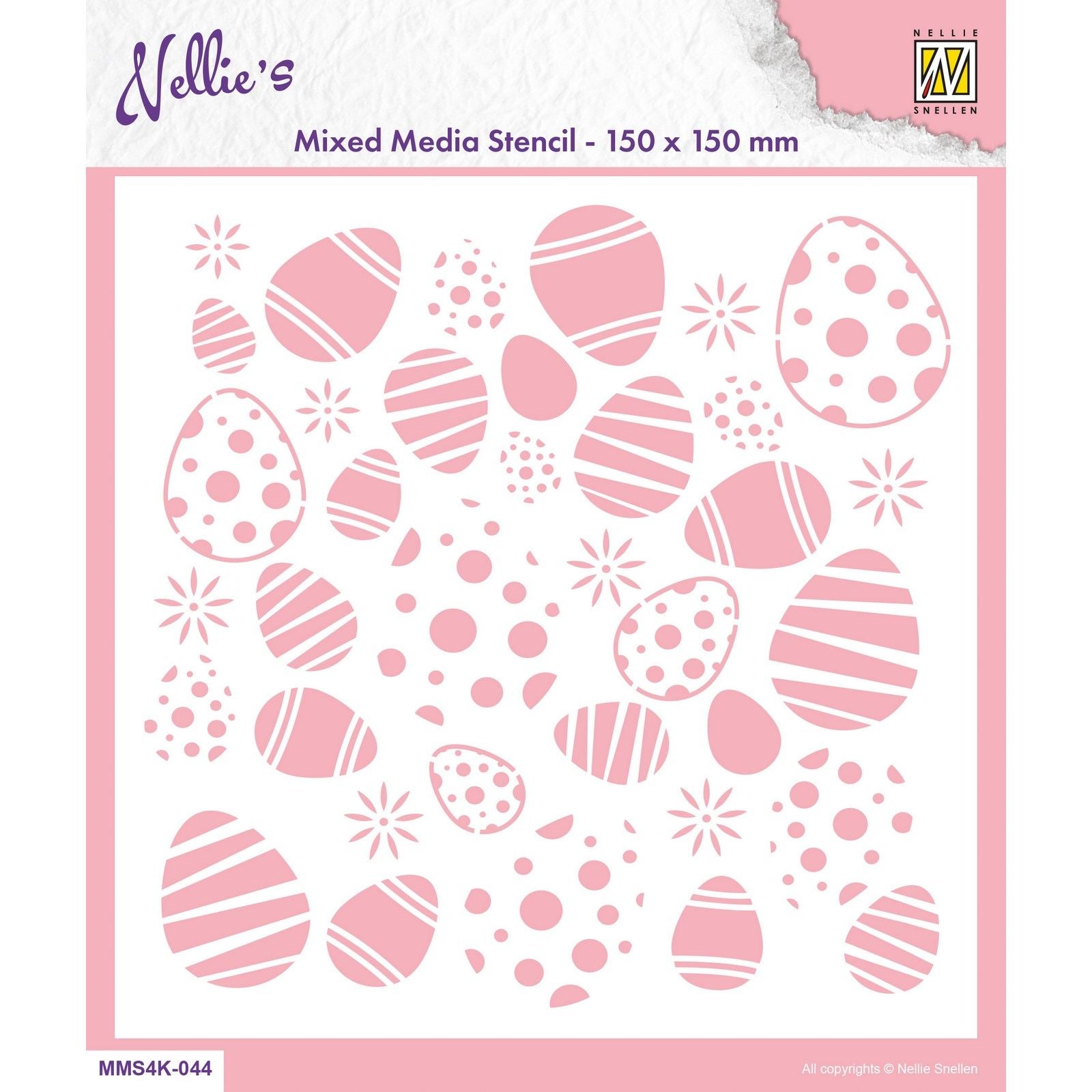 Nellie's choice • stencil 15x15cm easter eggs background