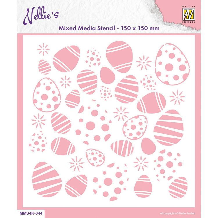 Nellie's choice • stencil 15x15cm easter eggs background