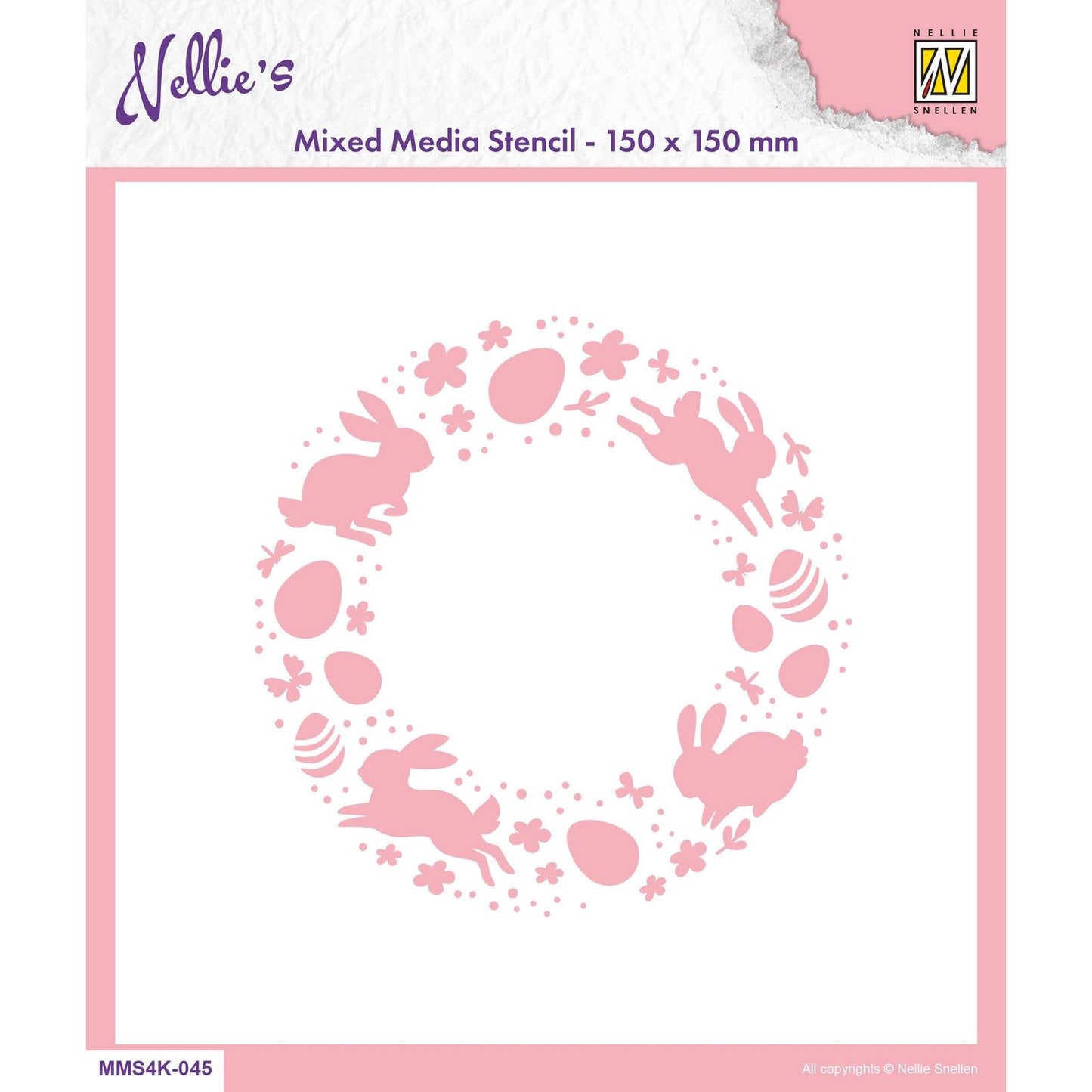 Nellie's choice • stencil 15x15cm easter wreath