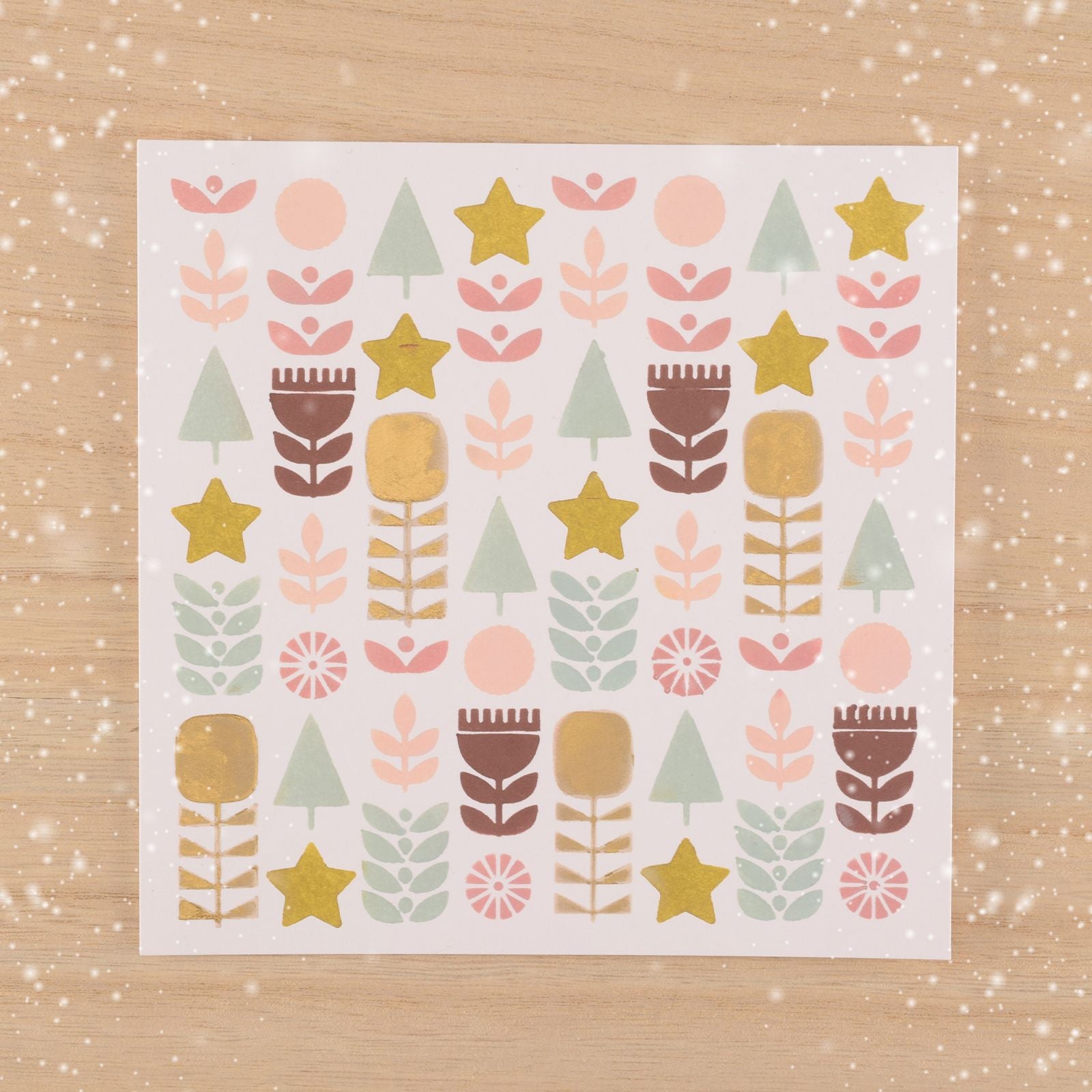 Nellie's choice • sjabloon scandinavische bloemen 15x15cm
