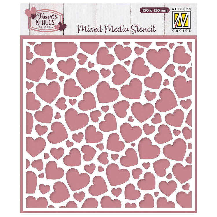 Nellie's choice • stencil pop up harten 15x15cm