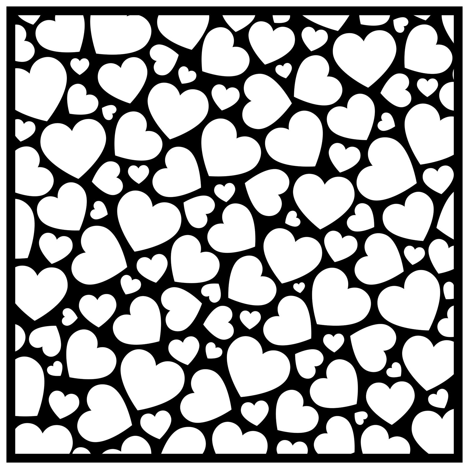 Nellie's choice • stencil pop up harten 15x15cm