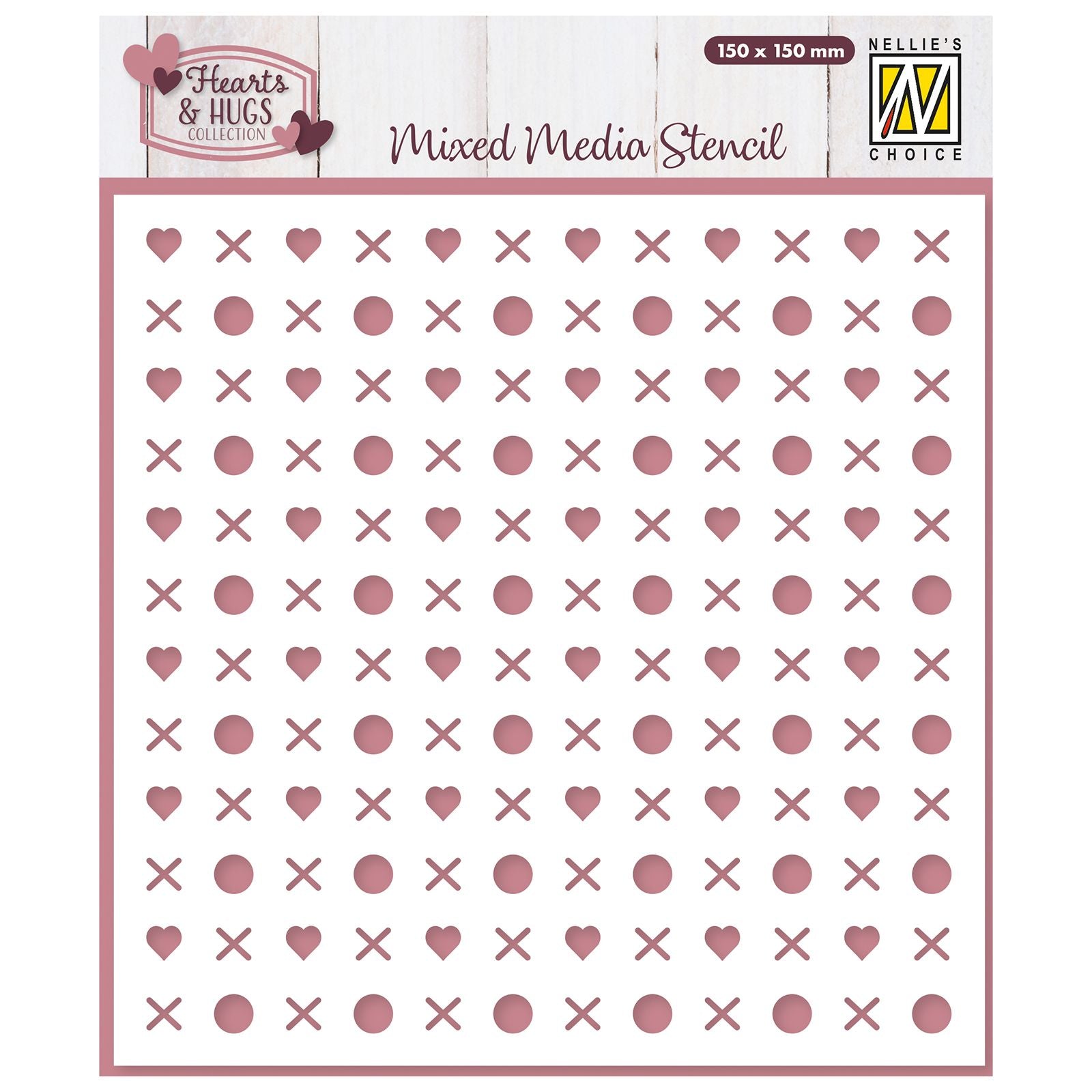Nellie's choice • stencil knuffel en kus 15x15cm