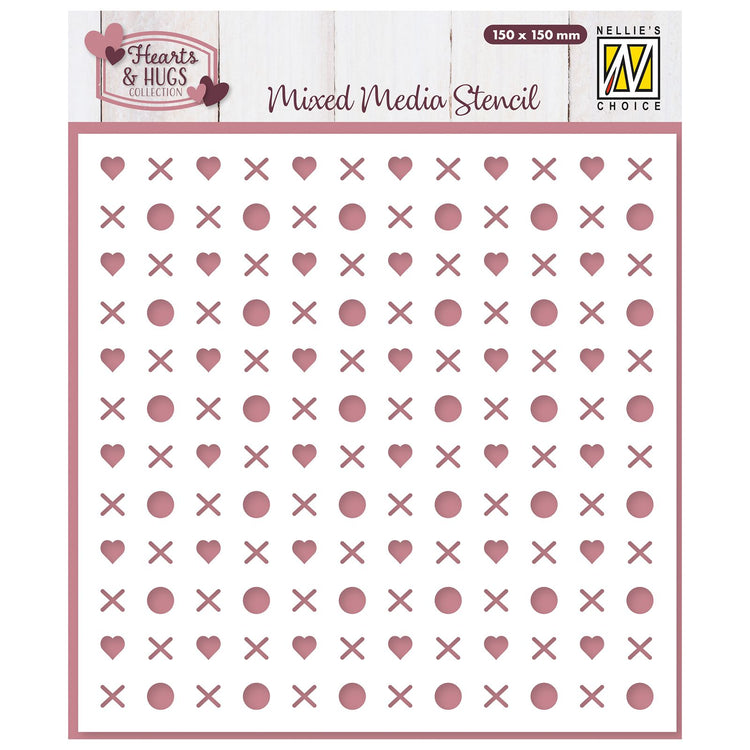 Nellie's choice • stencil knuffel en kus 15x15cm