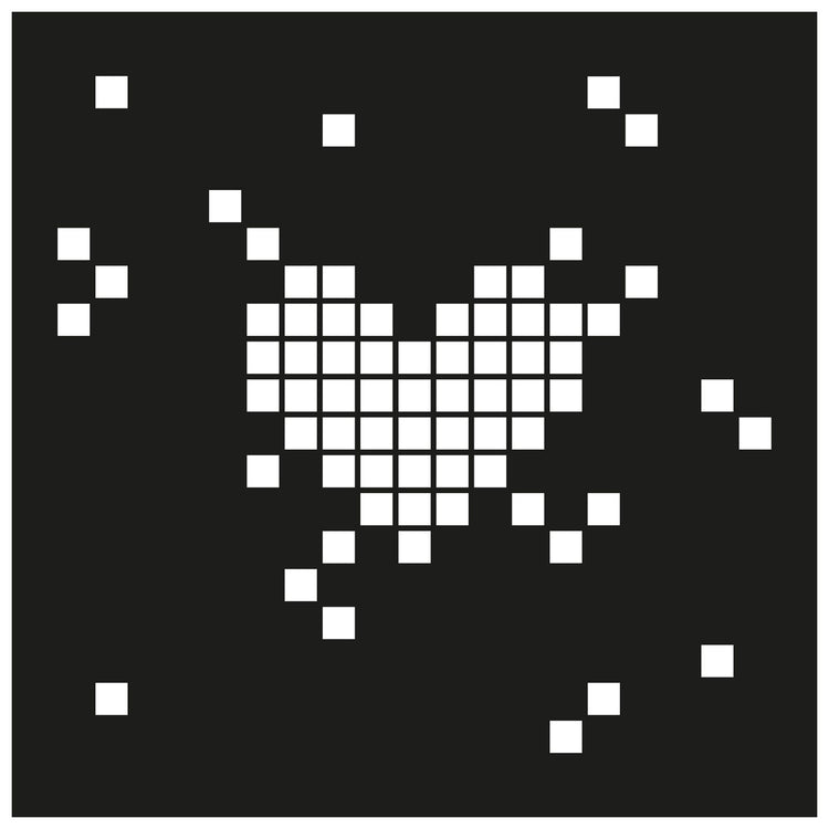 Nellie's choice • stencil pixel hart 15x15cm