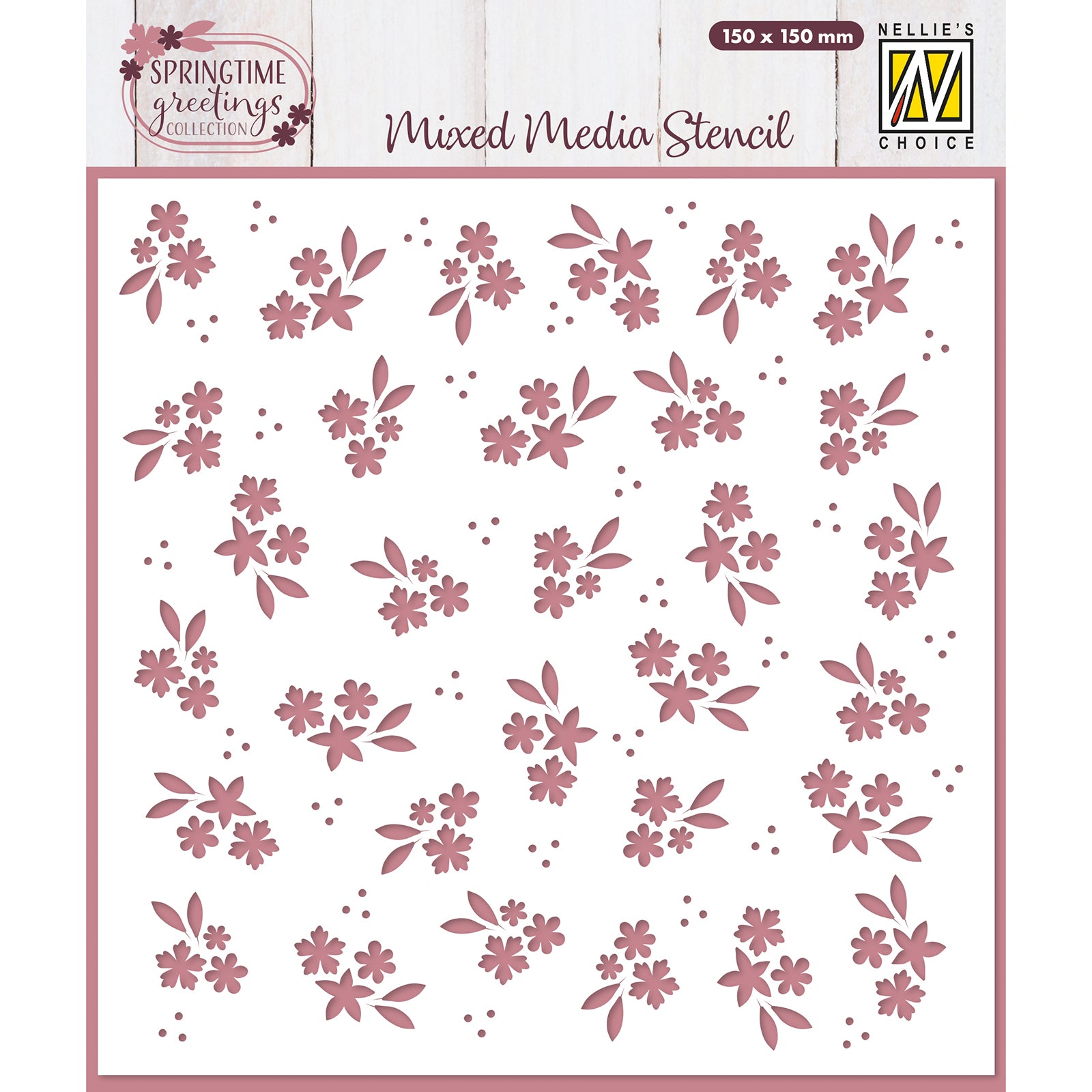 Nellie's choice • sjabloon lentebloemen 15cmx15cm