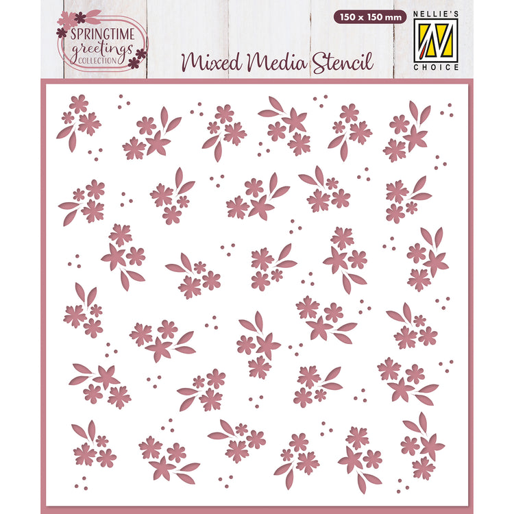 Nellie's choice • sjabloon lentebloemen 15cmx15cm