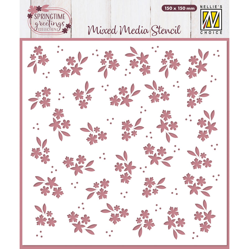 Nellie's choice • sjabloon lentebloemen 15cmx15cm