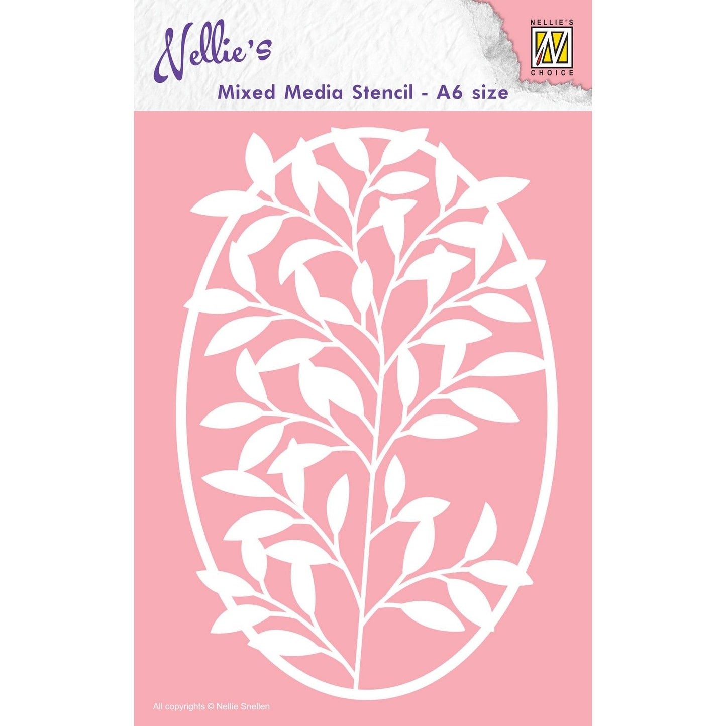 Nellie's choice • stencil a6 size frame with flower-branch