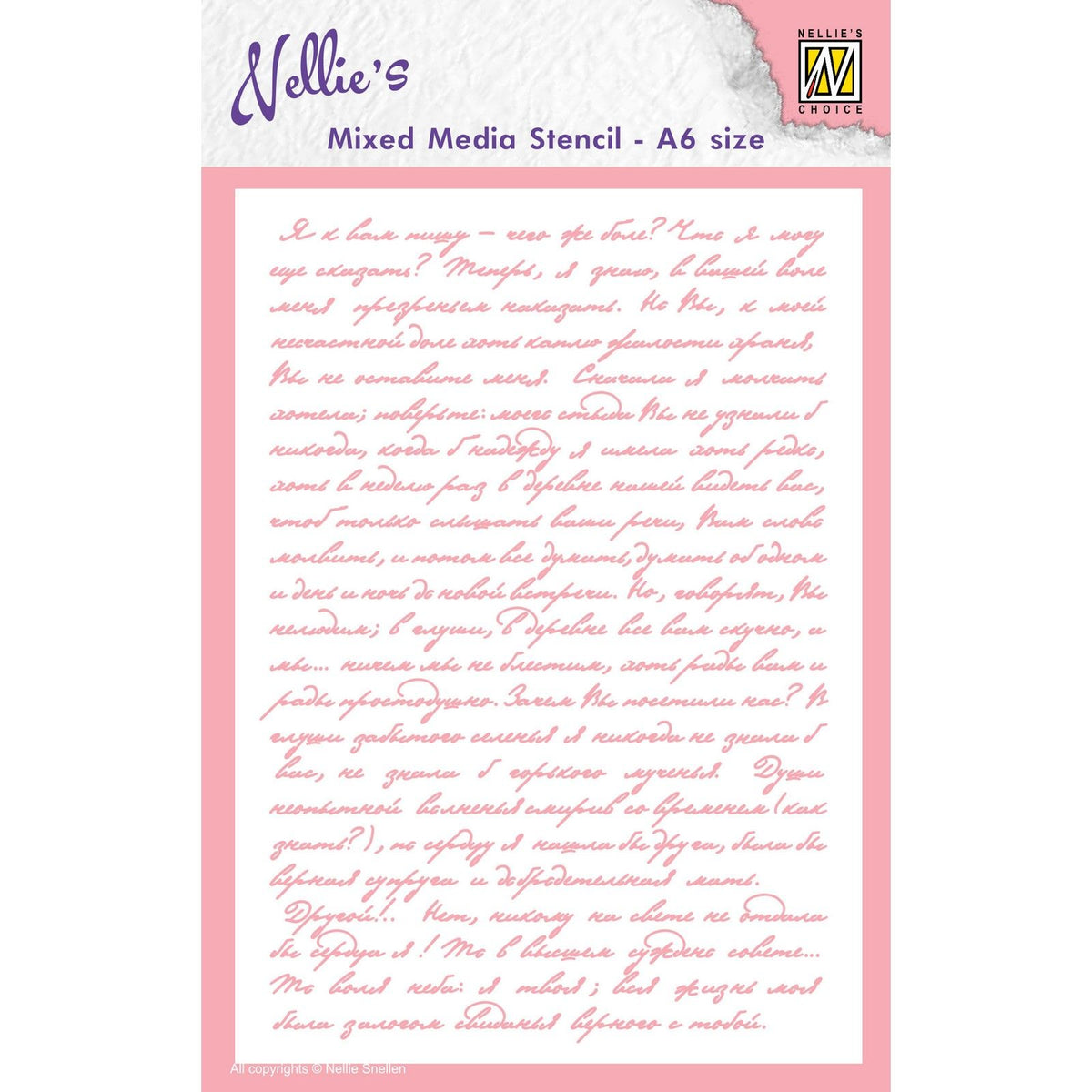 Nellie's choice • stencil a6 size writing
