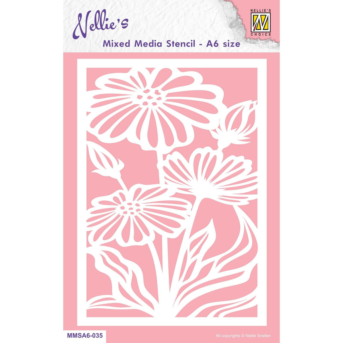 Nellie's choice • stencil a6 size christmas flowers-2