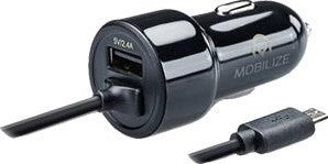 Enzo mobilize usb autolader dual 4800ma + micro usb kabel zwart 1m - 9540125