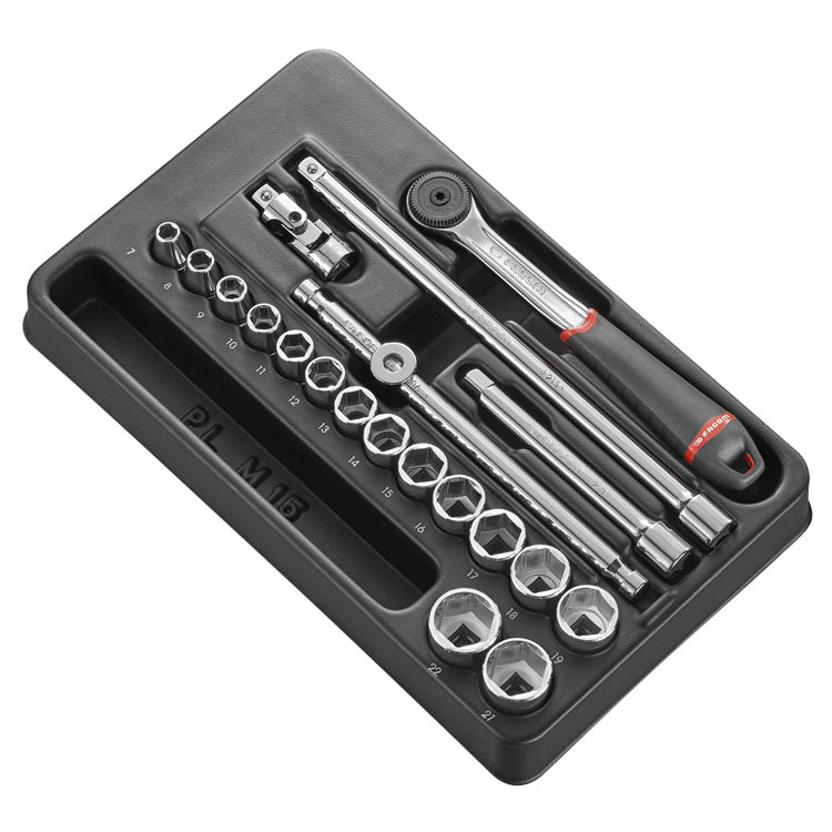 Facom module 3 8” 6-kant doppen en ratel