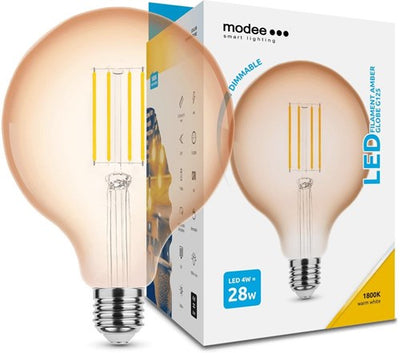 Enzo modee led globe g125 e27 4-28w 1800k filament amber dimbaar - led7490