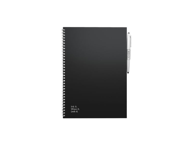 Moyu uitwisbaar notitieboek - hardcover a4 - pitch black