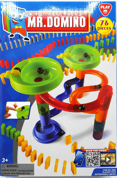 Playgo - knikker en dominospel in 1 set