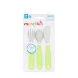 Munchkin kinderbestek - splash kleuter besteksetje - vork, mes en lepel - set van 3 - kinderbestekset - kleur groen - vanaf 18 maanden - afbeelding 2