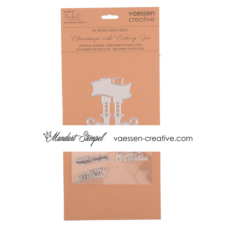 Mundart stempel • snijmal stempelset elfen schoenen engels
