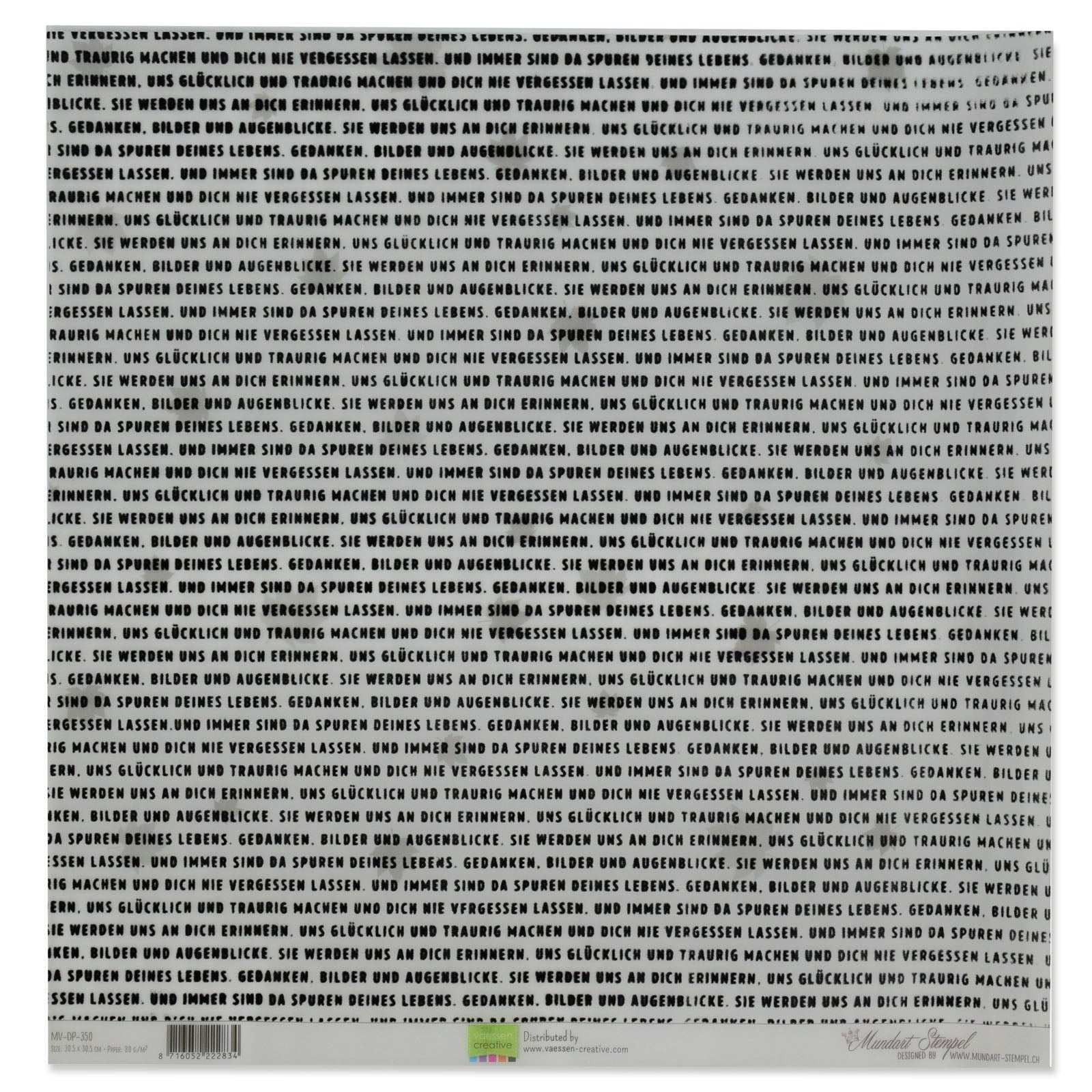 Mundart stempel • vellum papier fluwelen duitse tekst trauer