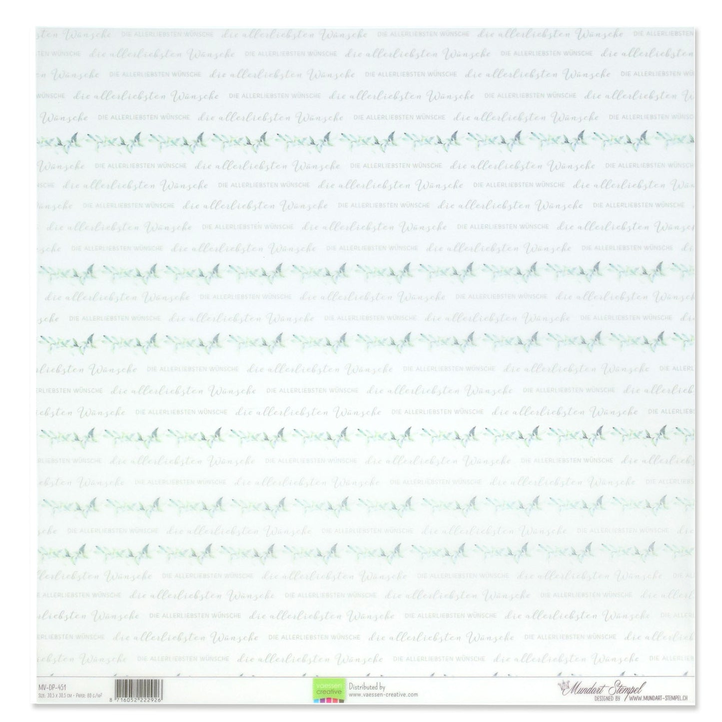 Mundart stempel • vellum papier duitse tekst die allerliebsten wünsche
