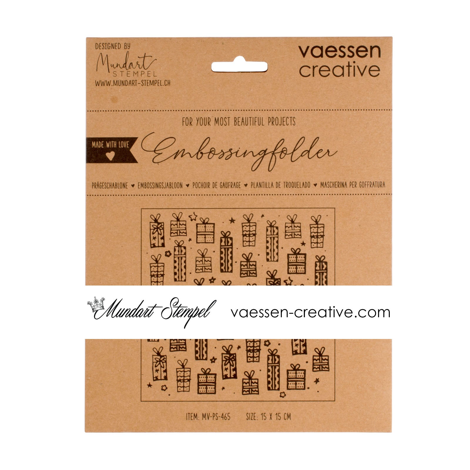 Mundart stempel • embossing sjabloon cadeautjes