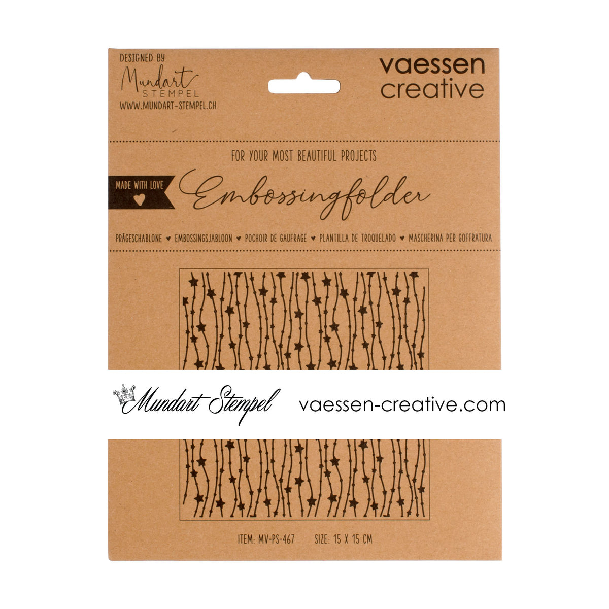 Mundart stempel • embossing sjabloon sterrenslinger