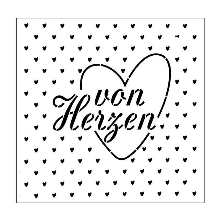 Mundart stempel • stencil duitse tekst von herzen
