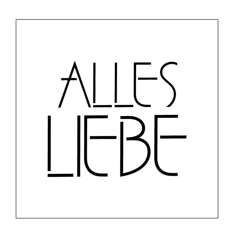 Mundart stempel • stencil duitse tekst alles liebe