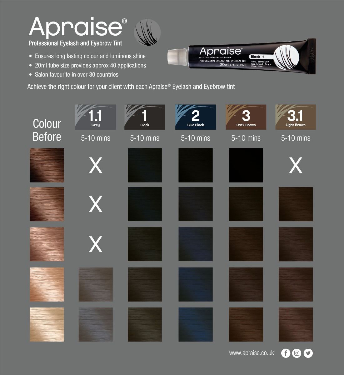 Apraise wimperverf grijs nr. 1.1