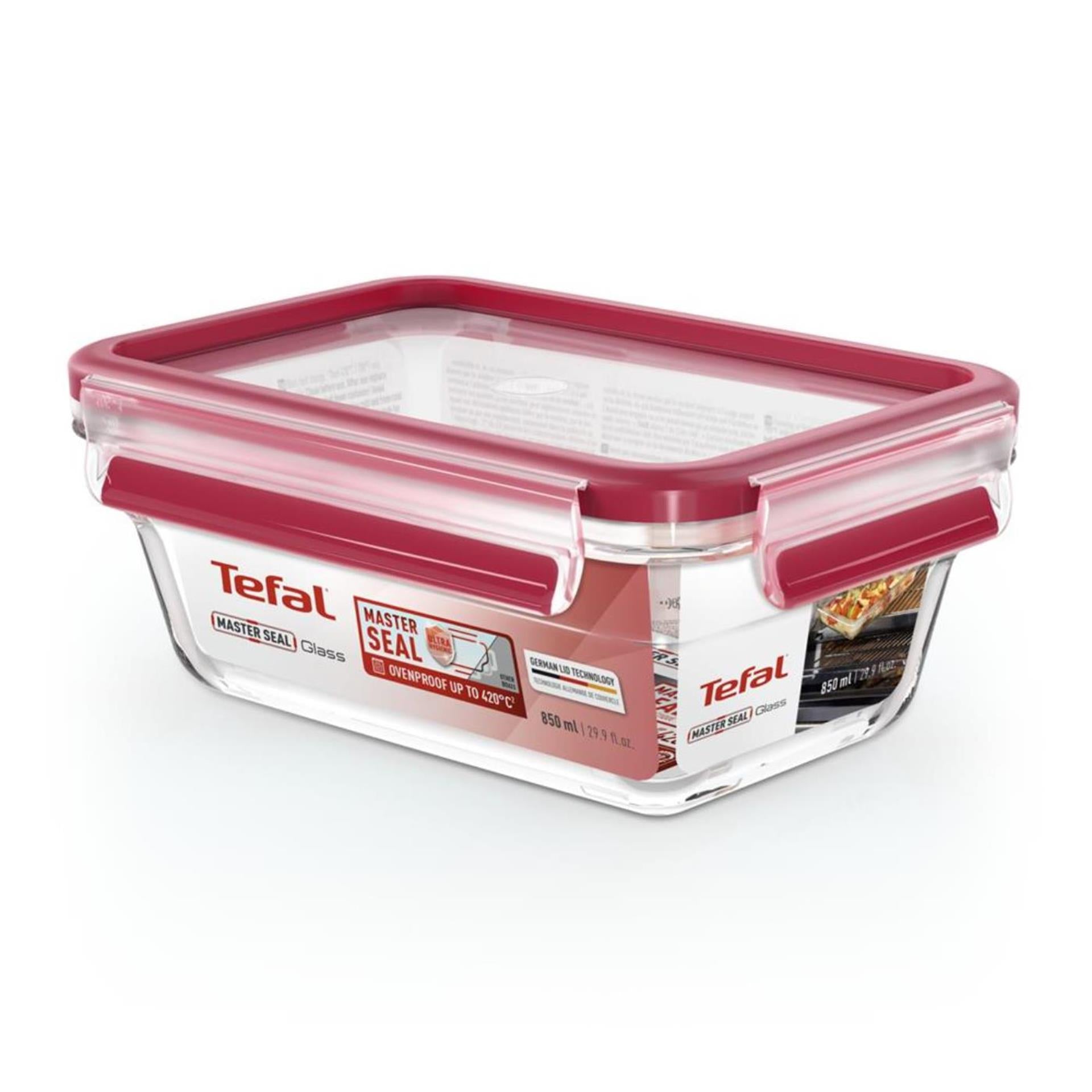 Tefal masterseal glass 850 ml rechthoekig