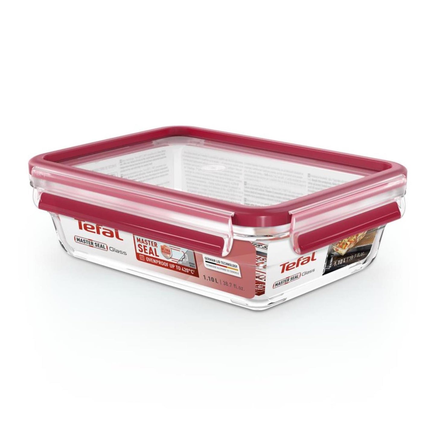 Tefal masterseal glass 1,1 l rechthoekig