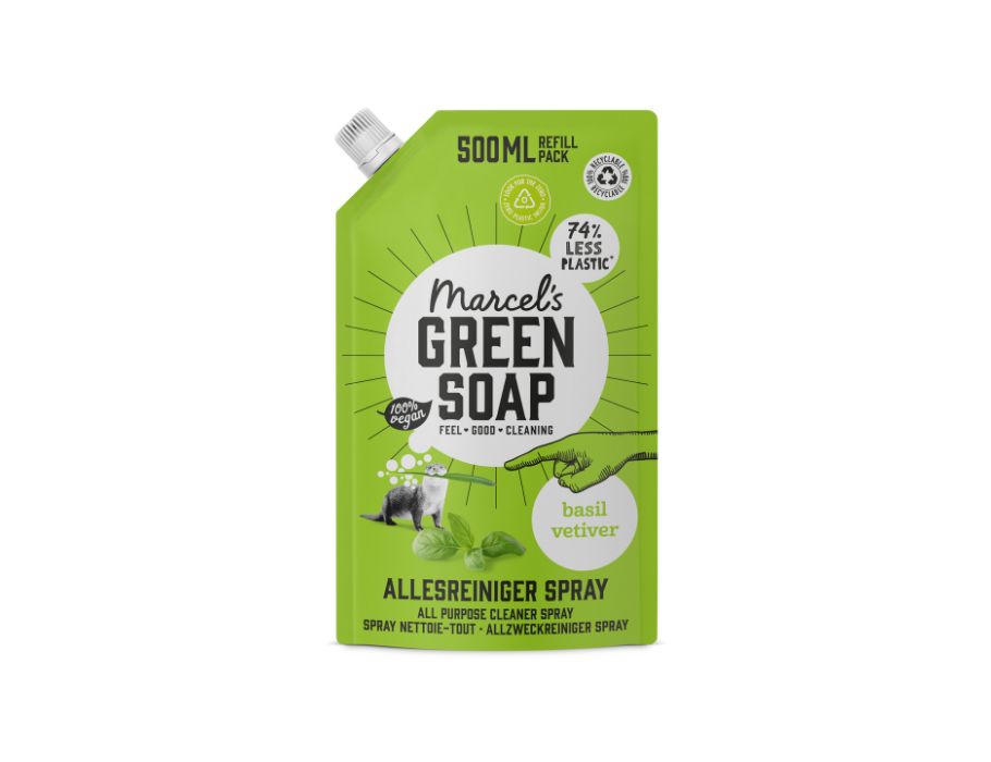 Marcel's green soap refill - allesreiniger spray - basilicum vetiver - 500ml