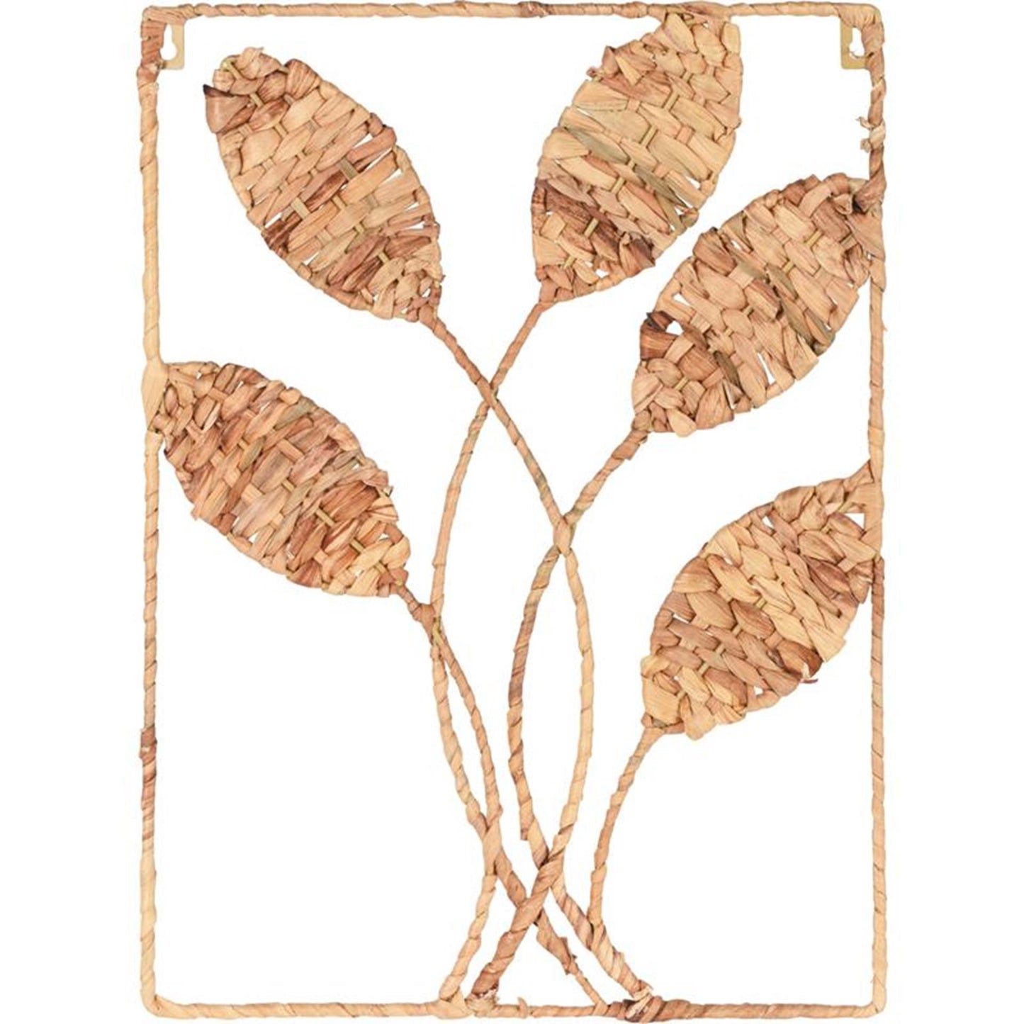 Home styling wanddecoratie bladeren riet 50x35cm