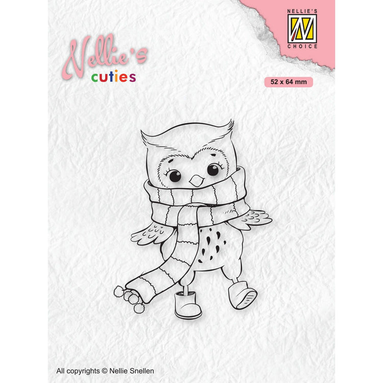 Nellie's choice • nellie's christmas cuties clear stempels owl with winter-scarf