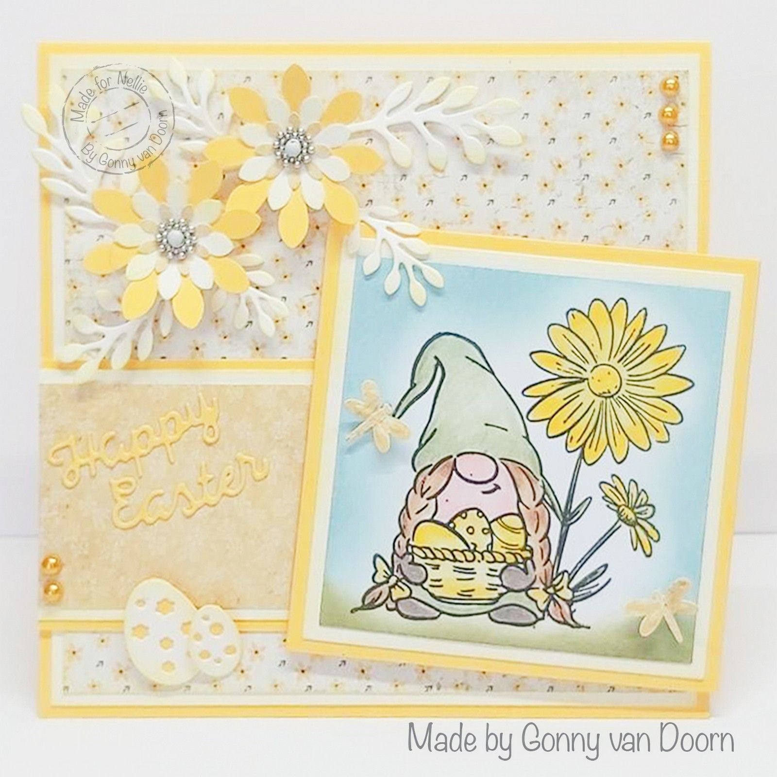 Nellie's choice • nellie's cuties clear stamp easter gnome with flowers