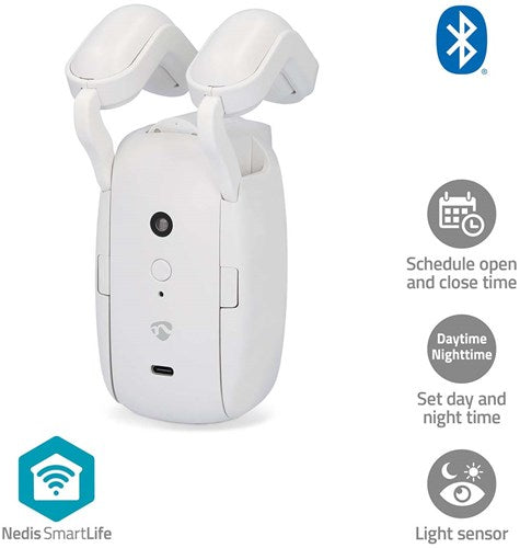 Nedis smartlife gordijnrobot – stangrail – bluetooth – 4000mah – wit