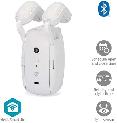Nedis smartlife gordijnrobot | roede | gordijnen | batterij gevoed usb gevoed | 4000 mah | bluetooth® | wit - btmc10wt1pc