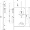Nemef 1769 23 rs deurslot | dm65mm | pc72mm | voorplaat staal verzinkt 24x235mm afgerond | staal verzinkte dag- en nachtschoot | 2 toers | dr 1+3 - 9176923651