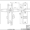 Nemef 3251 wc rs beslag kortschild rechthoekig | blok kruk-kruk | beslagset | geveerd | krukstift 8mm | f1 aluminium | wc63 | draairichting rechts - 9325122631