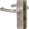 Nemef 3253 wc ls beslag kortschild afgerond | d kruk-kruk | beslagset | geveerd | krukstift 8mm | f1 aluminium | wc63 | draairichting links - 9325322632