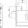 Nemef 4328 veiligheidsbijzetslot | skg** | dm60mm | voorplaat rvs siervoorplaat 29x110mm rechthoekig | dr 1+2+3+4 - 9432817600