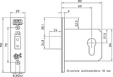 Nemef 4328 veiligheidsbijzetslot | skg** | dm60mm | voorplaat rvs siervoorplaat 29x110mm rechthoekig | dr 1+2+3+4 - 9432817600 - afbeelding 2