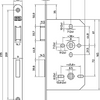 Nemef 644 toilet badkamerdeurslot | dm60mm | wc72mm | krukgat 8mm | voorplaat staal gelakt 20x235mm afgerond | messing dag- en nachtschoot | dr 2+4 - 9064404672