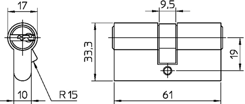 Nemef dubbele profielcilinder 142 9 | 3 sleutels | blister | 61 mm - 9014209290