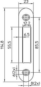 Nemef p 4915 sluitplaat | staal verzinkt 23x114,8mm afgerond | bulkverpakking | per 10 stuks verpakt | dr 1+2+3+4 - 9491590145 - afbeelding 2