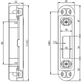 Nemef vs 5105 bijzetsluitplaat | kunststof met stalen stelplaat 25x115mm afgerond | verstelbaar | incl.opvulstuk | dr 1+2+3+4 - 9510501000 - afbeelding 2