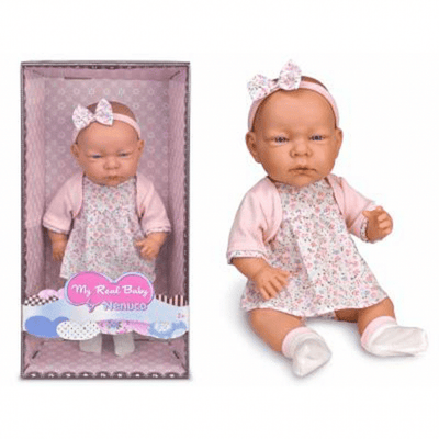 Imp nenuco my real baby, babypop die op een echte baby lijkt roze 42 cm groot